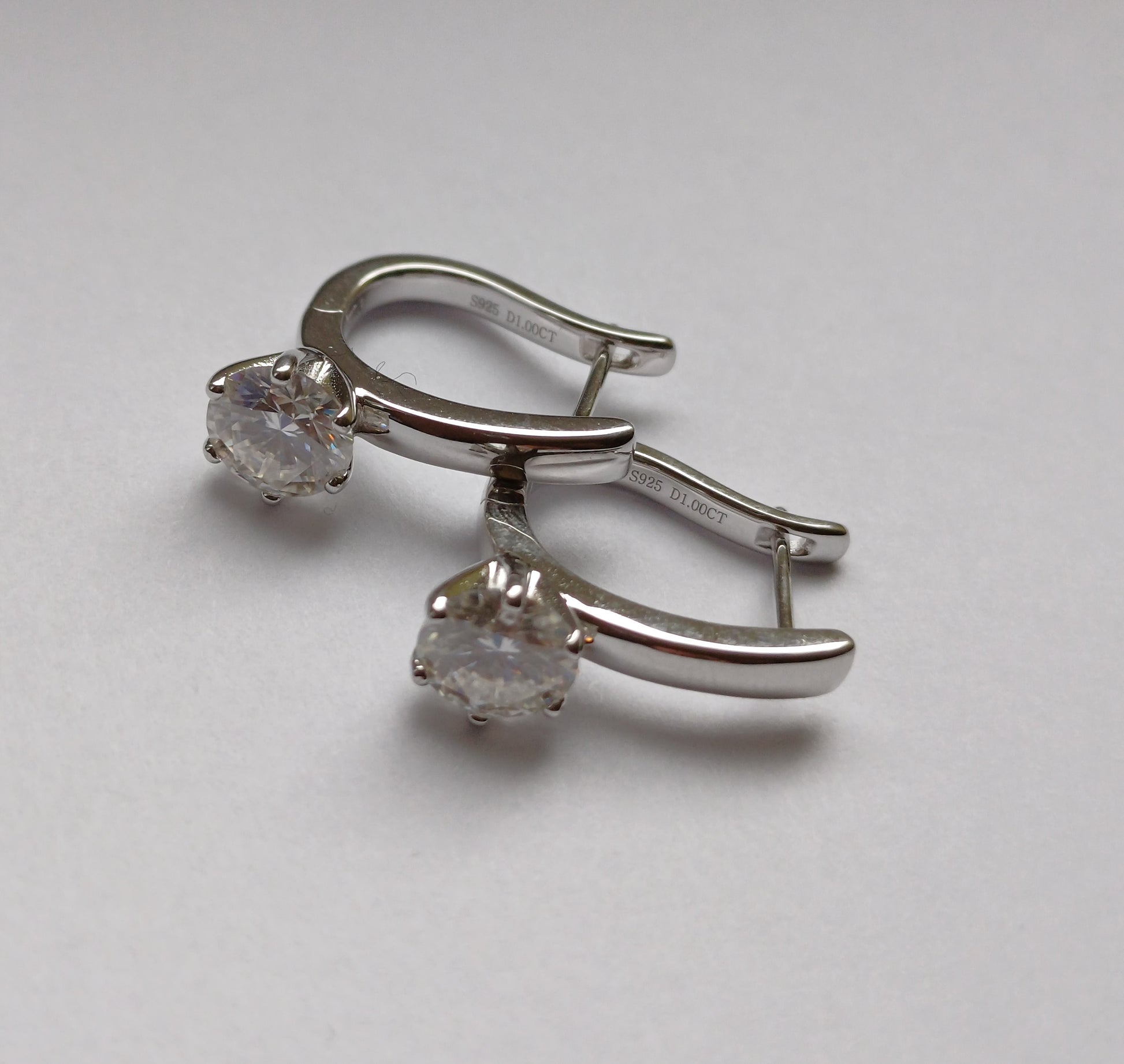 Moissanit-Ohrringe 1 ct – aus 925er Silber - Perla d'Oro