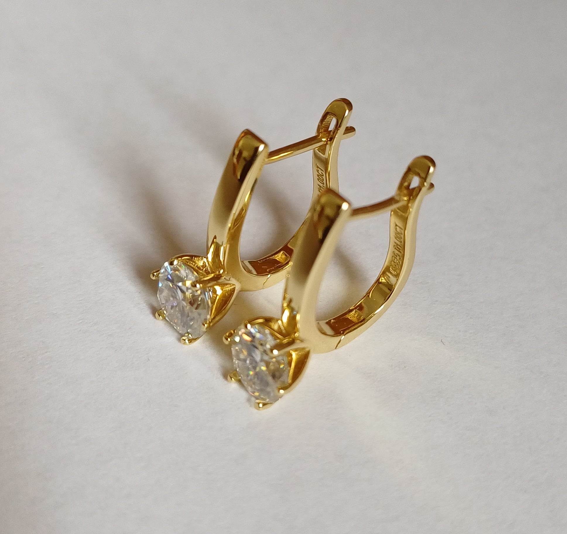 Moissanit-Ohrringe 1 ct – vergoldet auf 925er Silber - Perla d'Oro