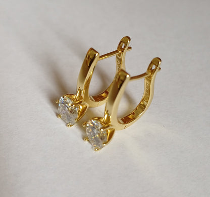 Moissanit-Ohrringe 1 ct – vergoldet auf 925er Silber - Perla d'Oro