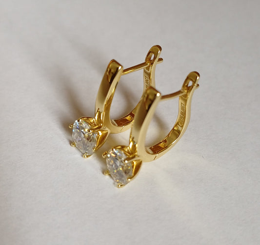 Moissanit-Ohrringe 1 ct – vergoldet auf 925er Silber - Perla d'Oro