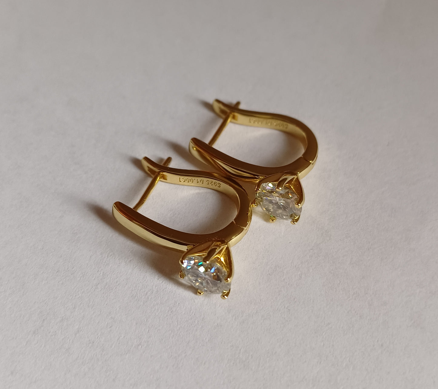 Moissanit-Ohrringe 1 ct – vergoldet auf 925er Silber - Perla d'Oro