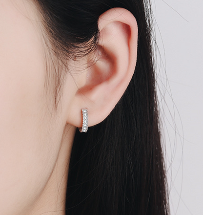 925er Silber Creolen mit Moissanit 0.14 ct - Perla d'Oro