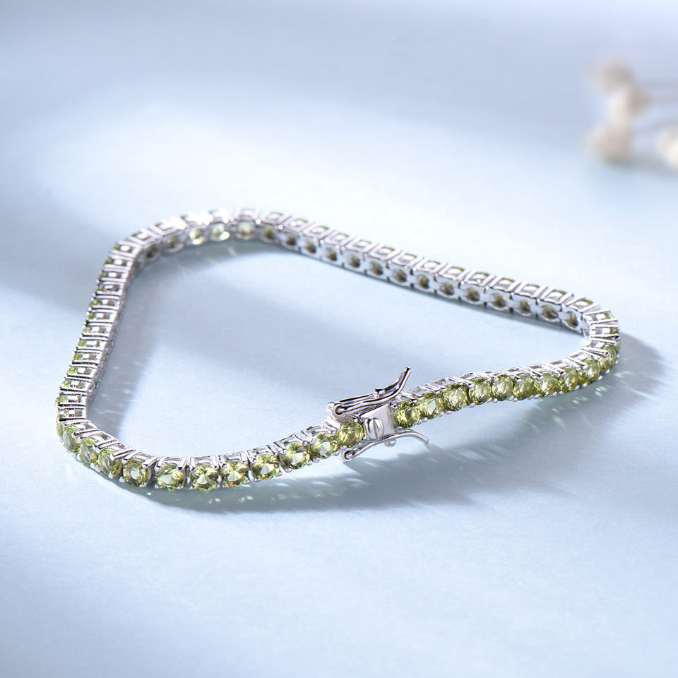 Peridot Tennis Armband 925 Sterlingsilber