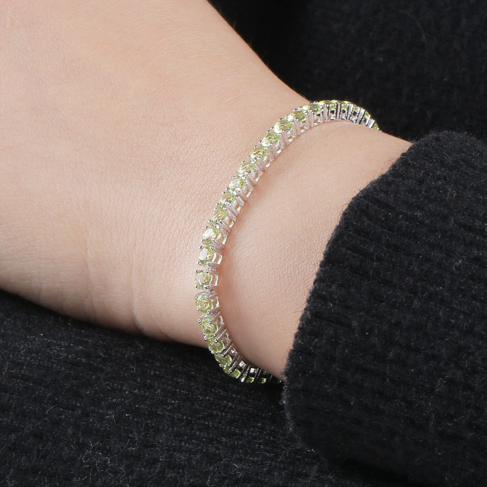 Peridot Tennis Armband 925 Sterlingsilber