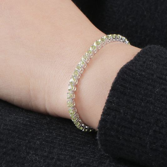 Peridot Tennisarmband 925 Sterlingsilber - Perla d'Oro