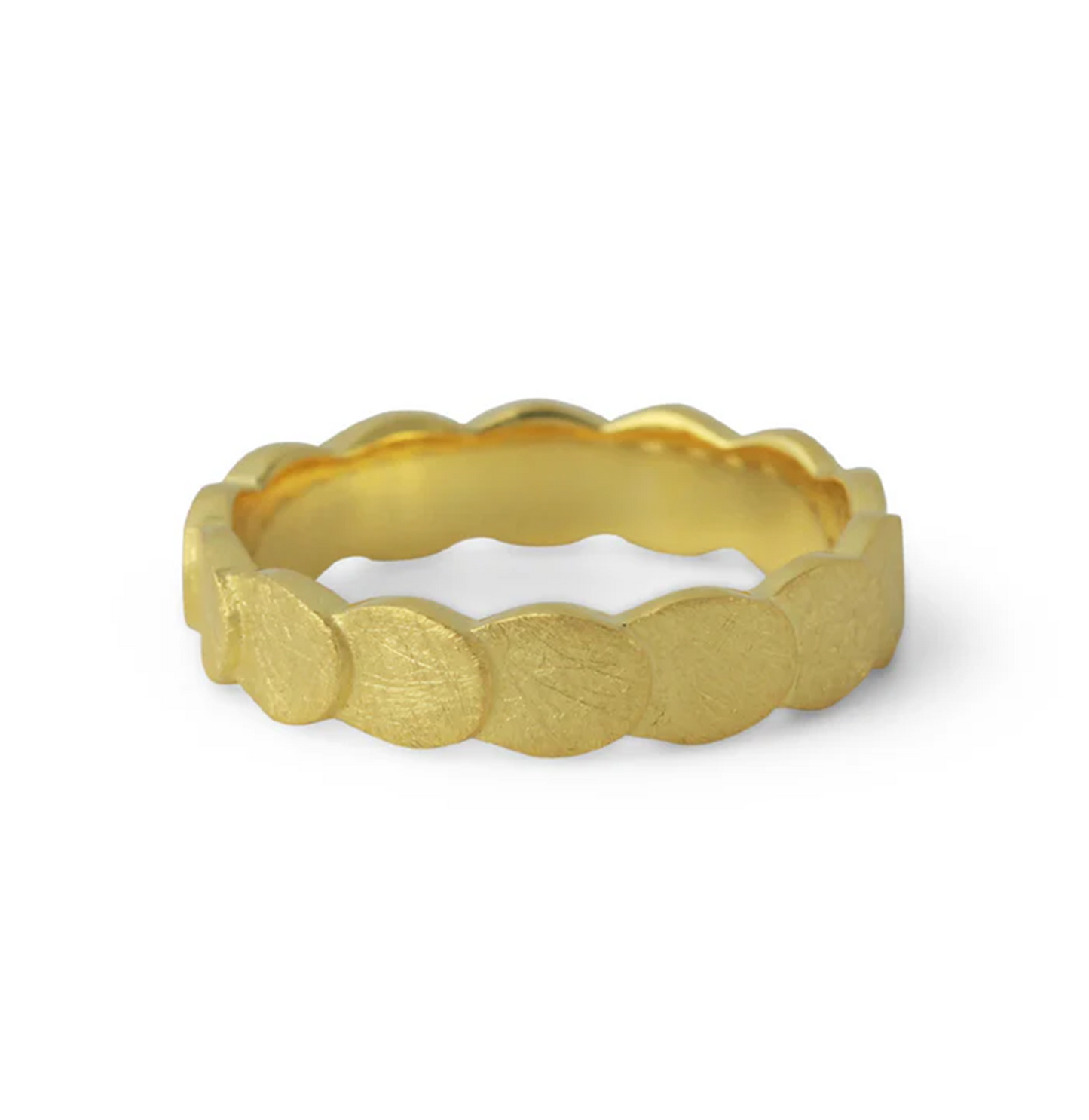 Silberring Kaskade small, 18ct vergoldet – handgefertigter Ring mit organischer, fließender Kaskade-Form