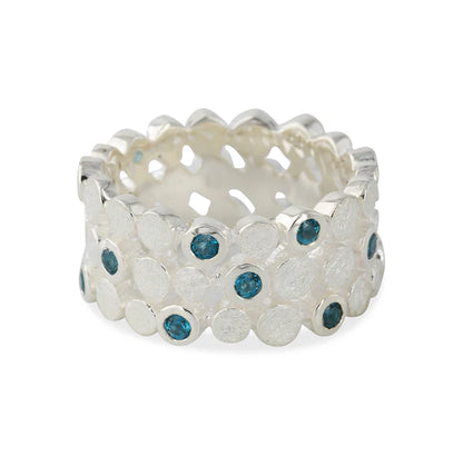 Silberring | Highland mit London Blue Topas - Perla d'Oro