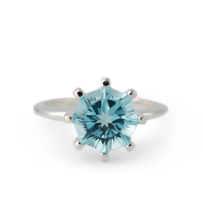 Ring aus 925er Silber mit blauem Topas/Iolith-Stein – Schmuck Set Topas & Iolith