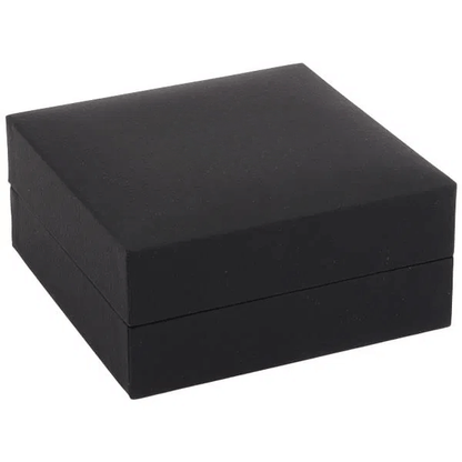 Schwarzes Halskette- & Anhängeretui aus Kunstleder mit Veloureinsatz, 90×90×41 mm