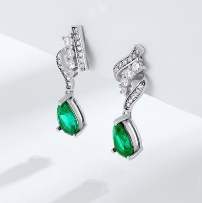 Smaragd-Ohrstecker aus 925er Silber - Perla d'Oro
