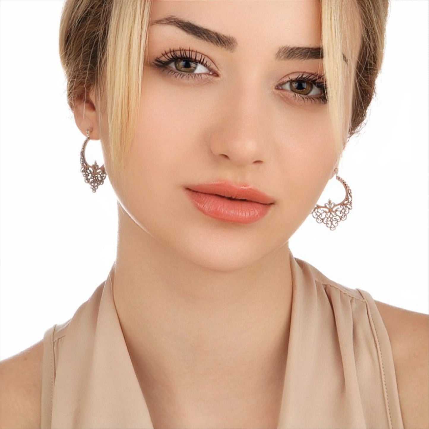 MadamLili Boho Creolen Gutes Karma aus 925er Silber – filigrane Mandala-Ohrringe