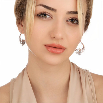 MadamLili Boho Creolen Gutes Karma aus 925er Silber – filigrane Mandala-Ohrringe