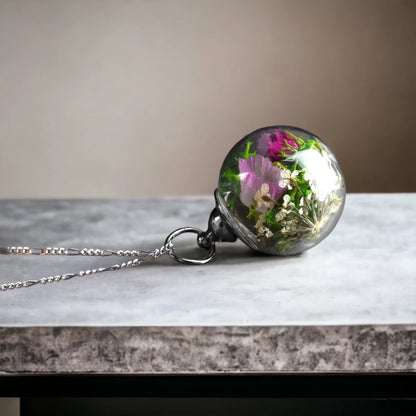 Silberkette mit Duftglöckchen, Moos aus 925 Sterling Silber, ideal für florale Akzente - MadamLili.