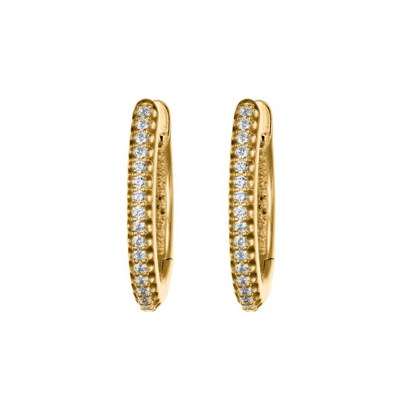 Creolen aus Gelbgold mit Diamanten 0,49 ct. - Perla d'Oro