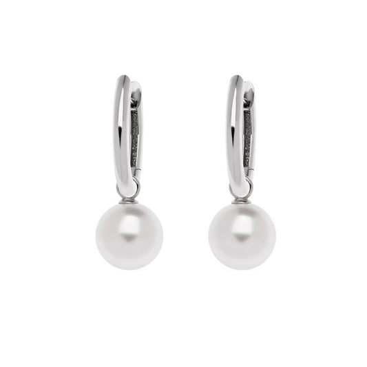 Creolen Milano mit Süßwasserperle aus Weißgold, handgefertigt in Italien – Colpo & Zilio