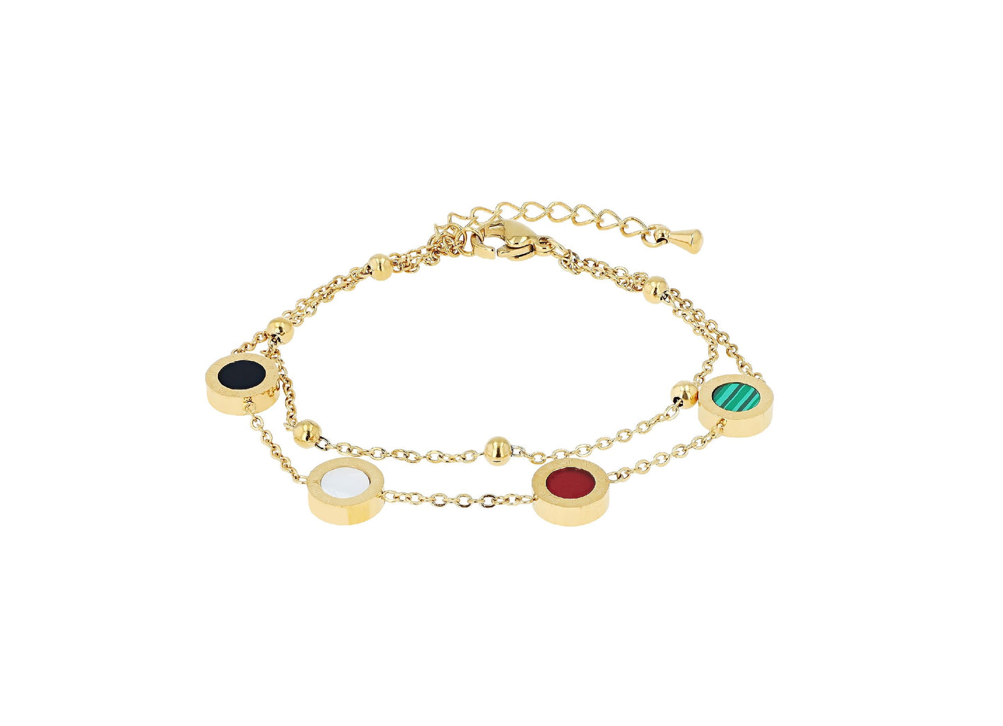 Damenarmband aus Edelstahl mit Gold-Elementen - Perla d'Oro