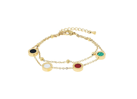 Damenarmband aus Edelstahl mit Gold-Elementen - Perla d'Oro