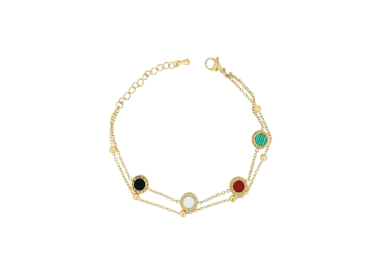 Damenarmband aus Edelstahl mit Gold-Elementen - Perla d'Oro