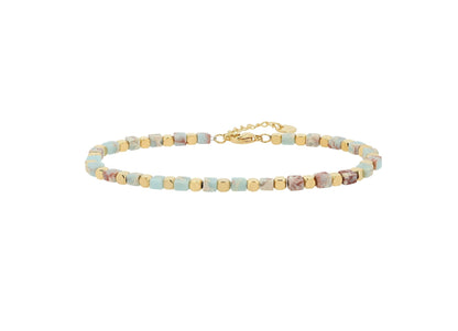 Damenarmband mit Calcit Edelsteine Gold - Perla d'Oro