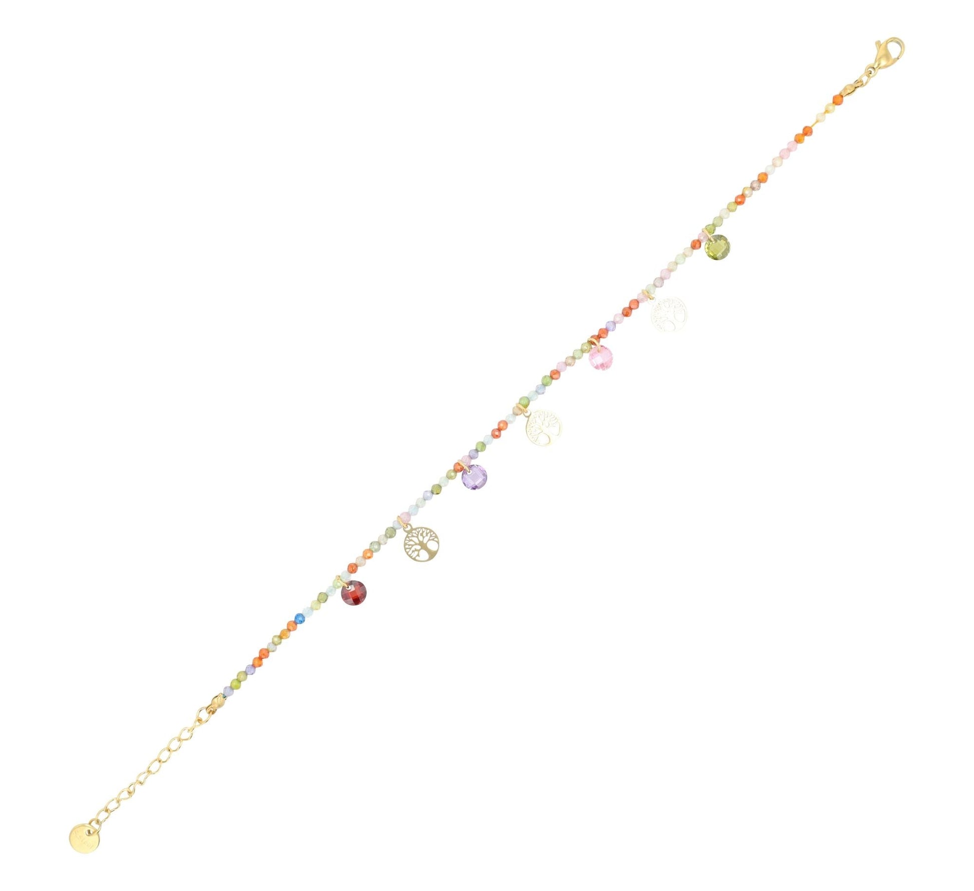 Damenarmband mit Lebensbaumanhänger Gold - Perla d'Oro