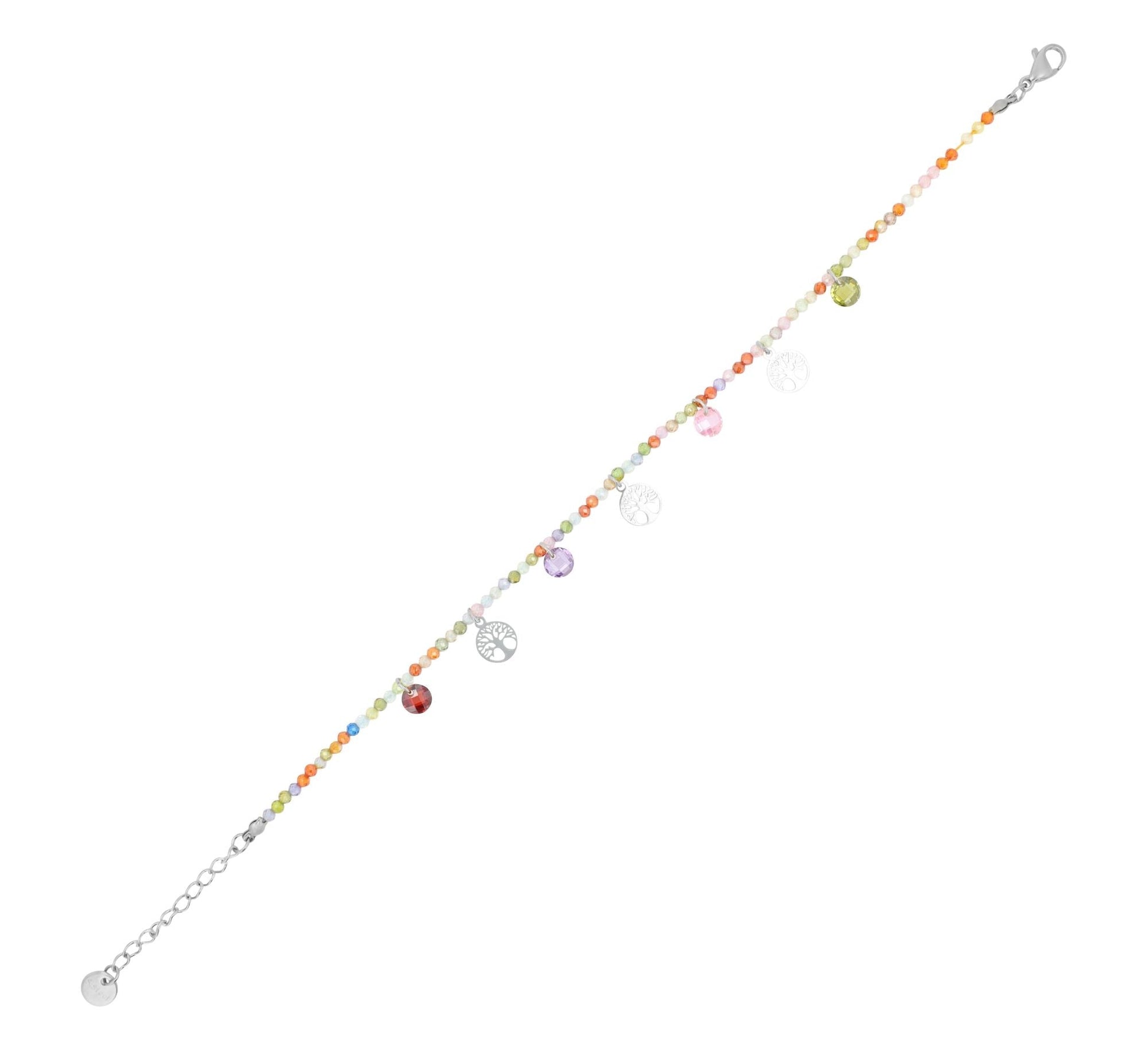 Damenarmband mit Lebensbaumanhänger Silber - Perla d'Oro