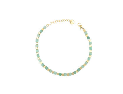 Edelsteinarmband Grün Aventurin – Gold - Perla d'Oro