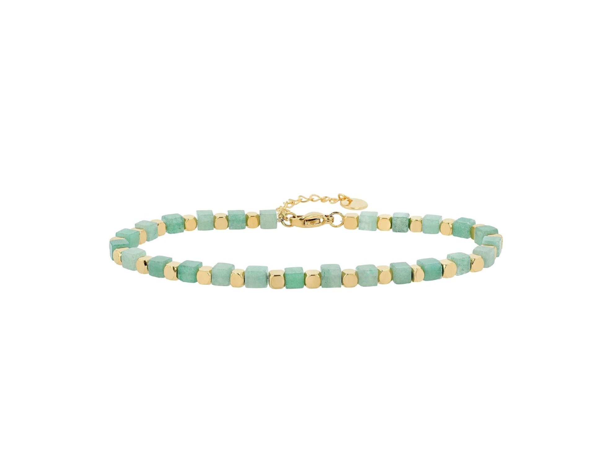 Edelsteinarmband Grün Aventurin – Gold - Perla d'Oro