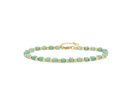 Edelsteinarmband Grün Aventurin – Gold - Perla d'Oro