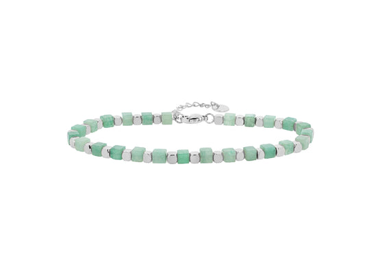 Edelsteinarmband Grün Aventurin – Silver - Perla d'Oro