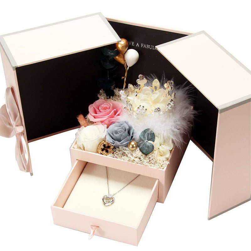 Ewige Blumen Geschenkbox - Perla d'Oro