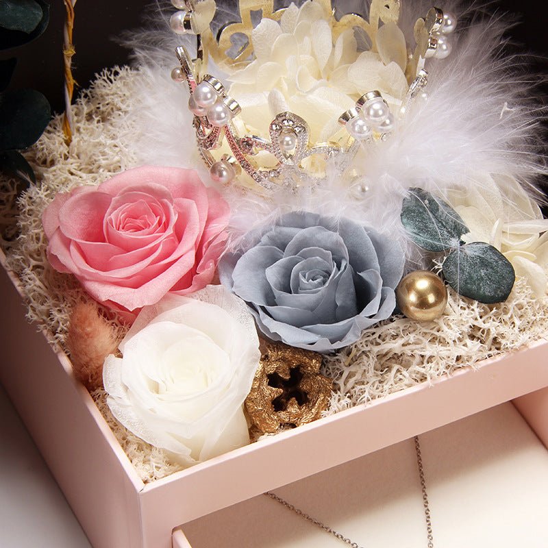 Ewige Blumen Geschenkbox - Perla d'Oro