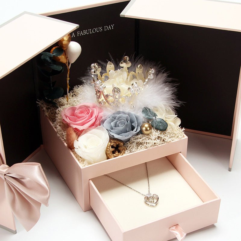 Ewige Blumen Geschenkbox - Perla d'Oro