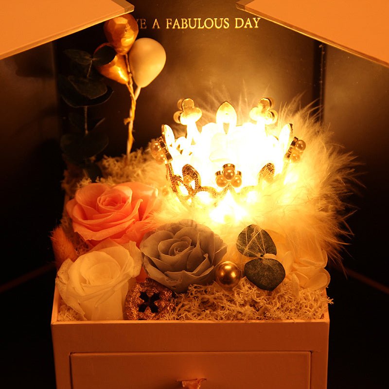 Ewige Blumen Geschenkbox - Perla d'Oro