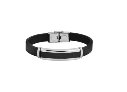 Lederarmband Imperium Black - Perla d'Oro