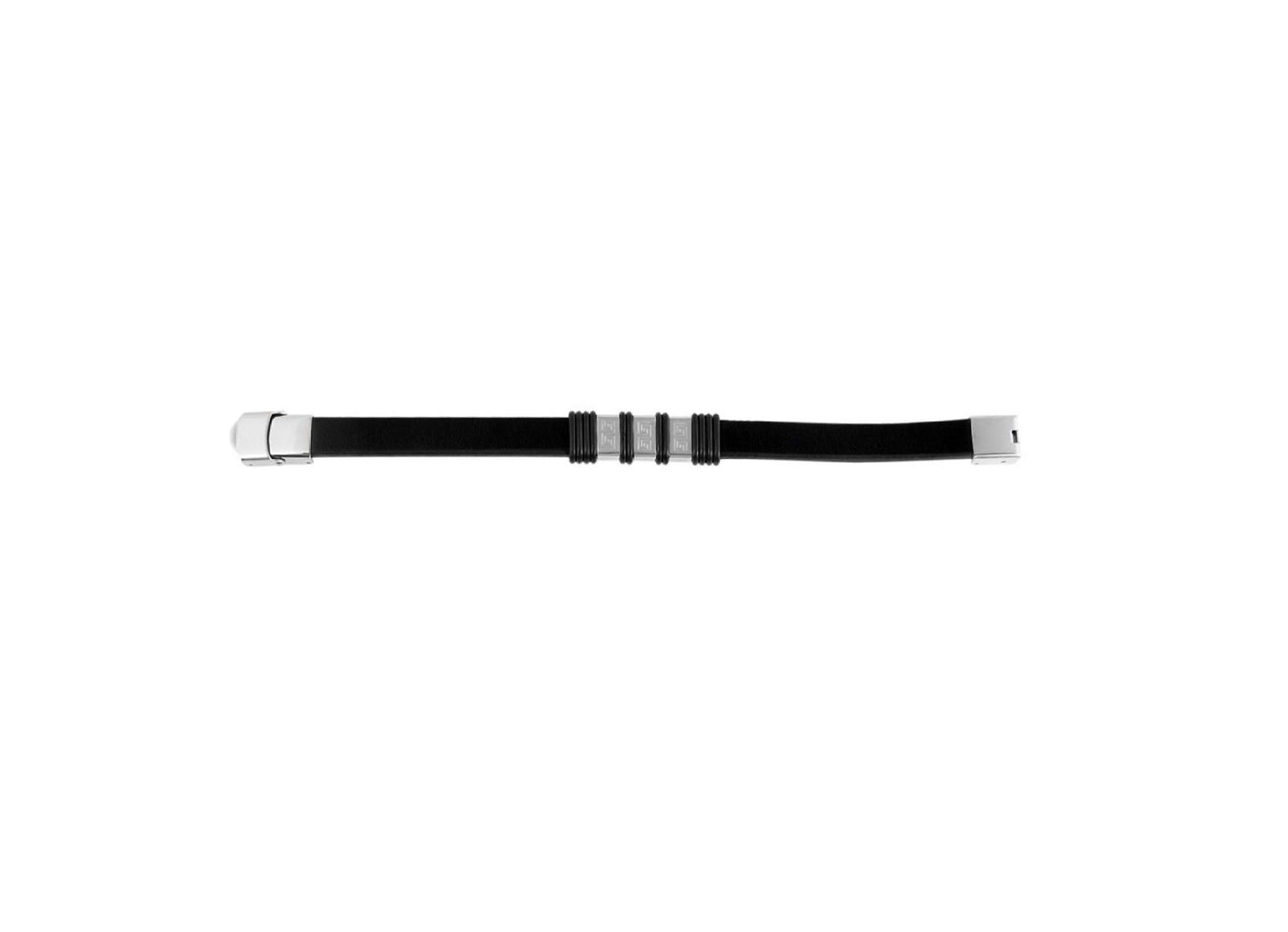 Lederarmband Axis Black - Perla d'Oro