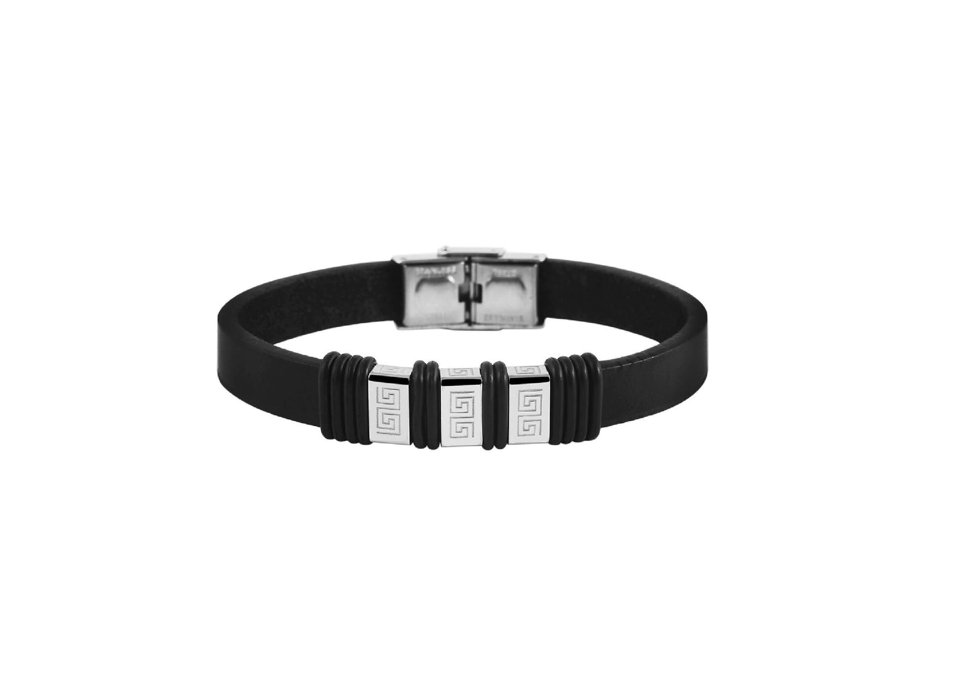 Lederarmband Axis Black - Perla d'Oro