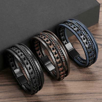 Lederarmband für Herren Axis - Perla d'Oro
