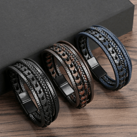 Lederarmband für Herren Axis - Perla d'Oro