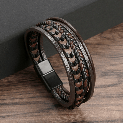Lederarmband für Herren Axis - Perla d'Oro