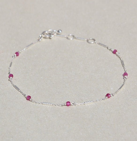 Silberarmband mit Synth. Rubin - Perla d'Oro