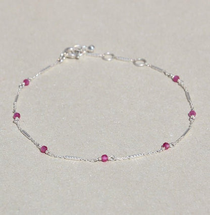 Silberarmband mit Synth. Rubin - Perla d'Oro