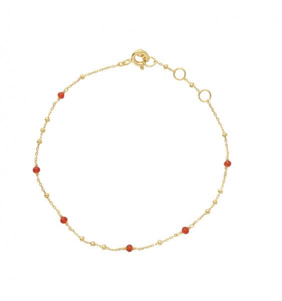 Silberarmband vergoldet mit Karneol - Perla d'Oro