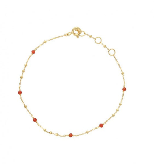 Silberarmband vergoldet mit Karneol - Perla d'Oro