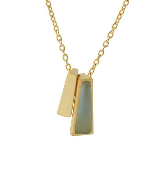 Silbercollier mit Chalcedon, vergoldet 18ct - Perla d'Oro
