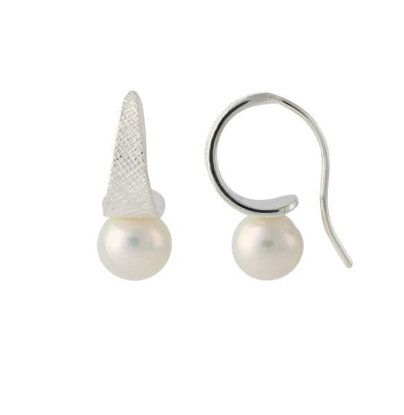 Silberohrstecker Halfmoon mit Süßwasserperlen - Perla d'Oro