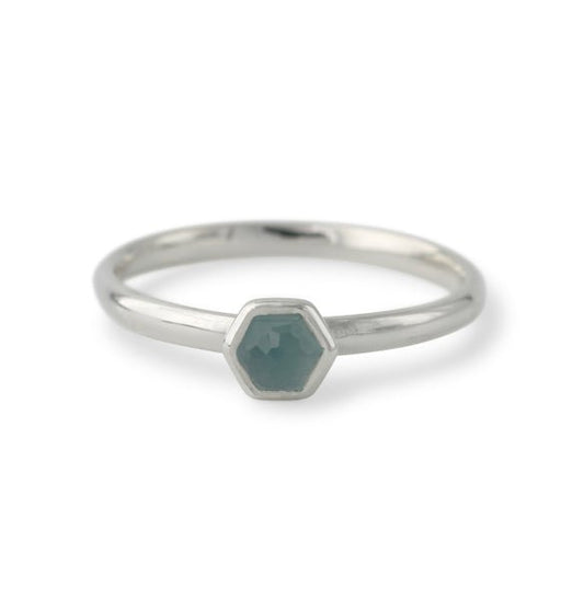 Silberring mit Chalcedon 4mm - Perla d'Oro