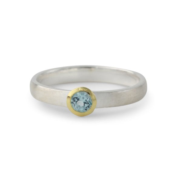 Silberring mit Topas, 18ct vergoldet - Perla d'Oro